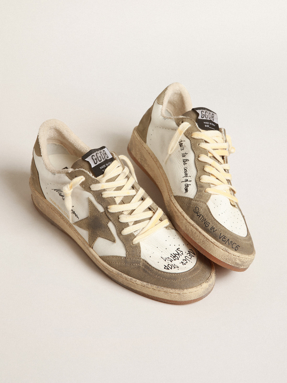 Men's Ball Star with dove-gray suede star and heel tab| Golden Goose