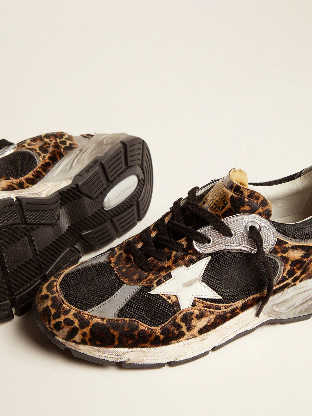 Women's Dad-Star sneakers in leopard-print pony skin| Golden Goose