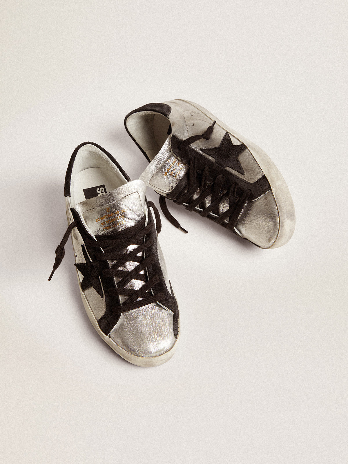 Women's Super-Star sneakers in silver leather| Golden Goose