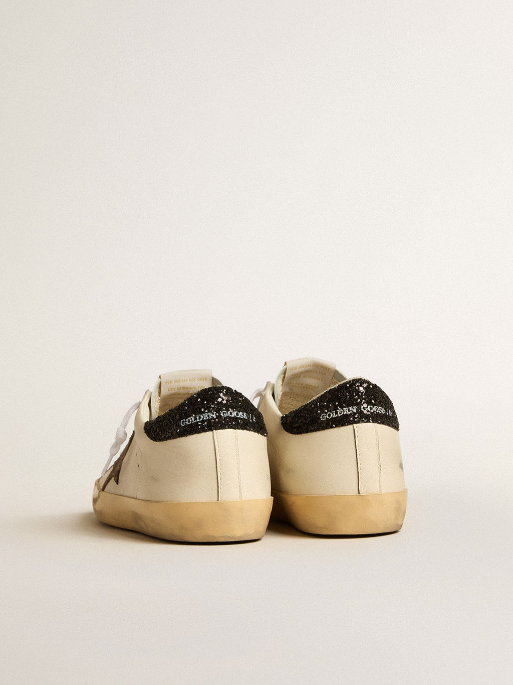Super-Star LTD with laminated leather star and black glitter heel tab| Golden Goose