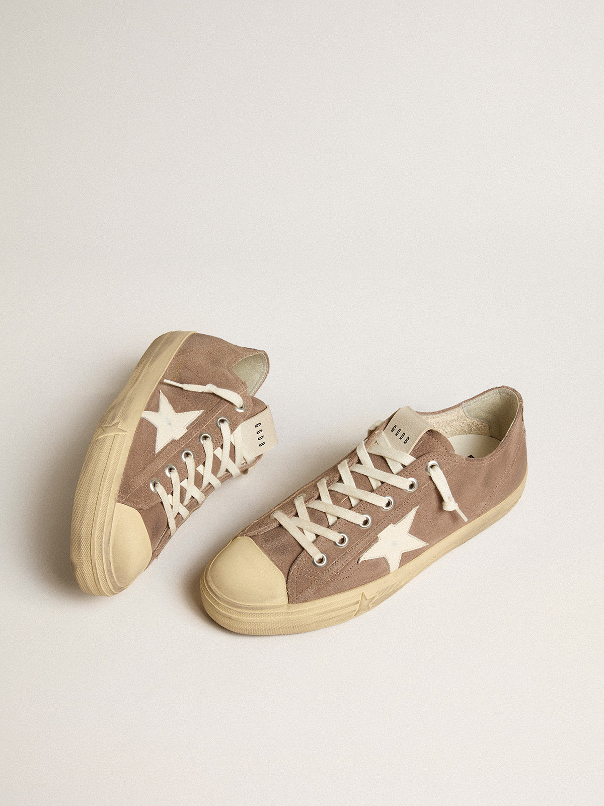 V-Star in dove-gray suede with white nappa leather star| Golden Goose