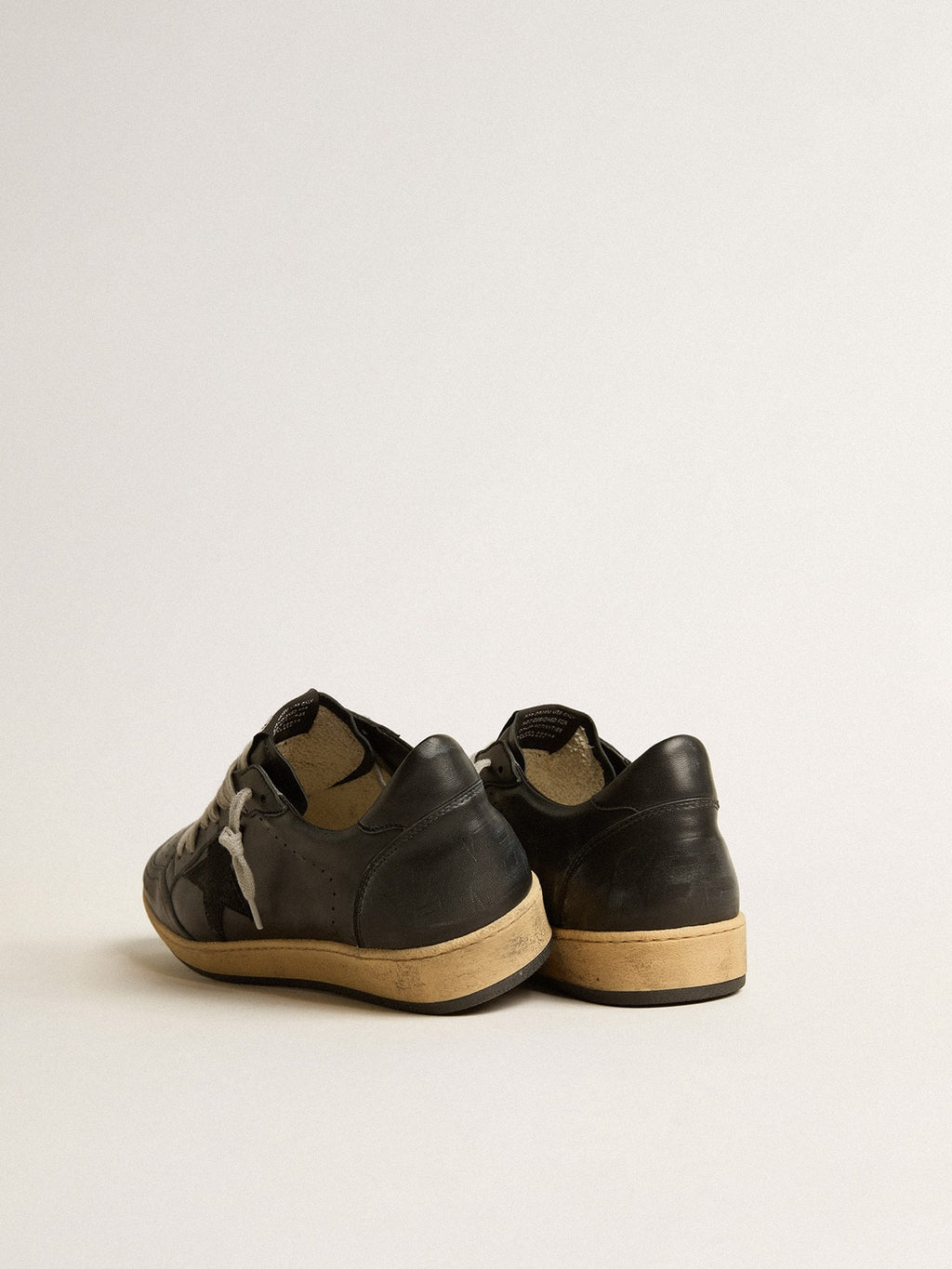 Men's Ball Star in black nappa with suede star and nappa heel tab| Golden Goose