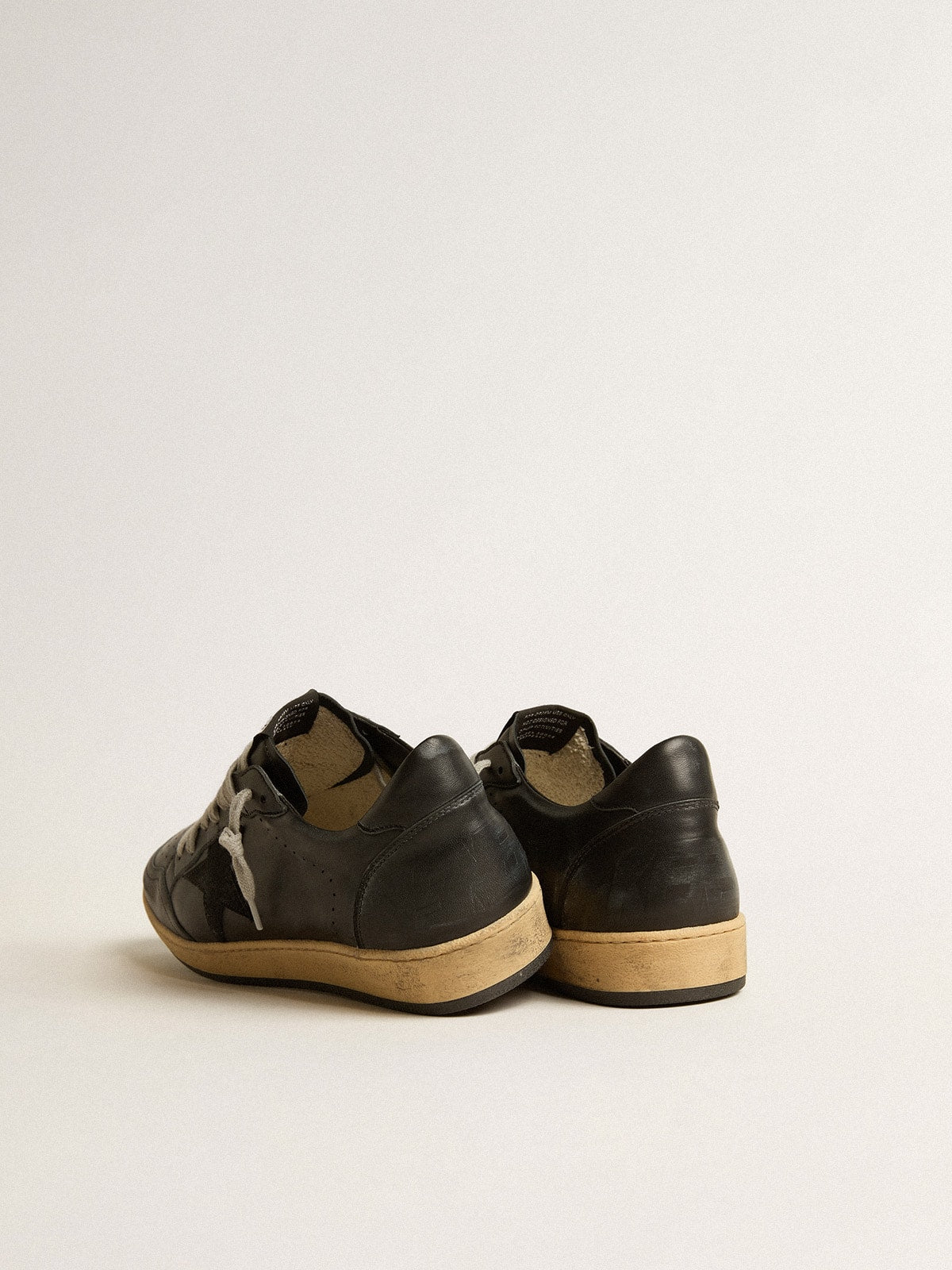 Men's Ball Star in black nappa with suede star and nappa heel tab| Golden Goose
