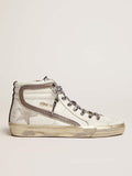 Women's Slide with star in white suede and leather flash| Golden Goose