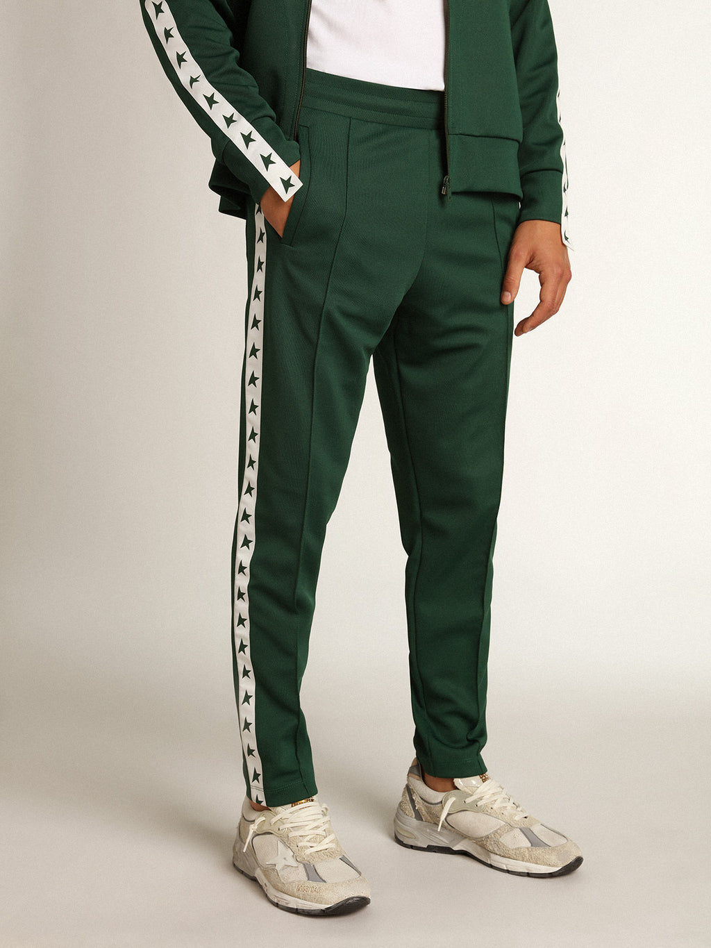 Men's bright green joggers| Golden Goose