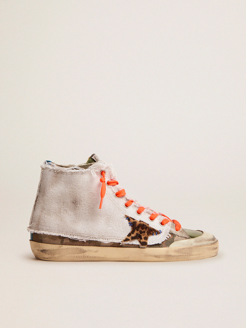 Women's Francy LAB sneakers with camouflage print and superimposed canvas| Golden Goose