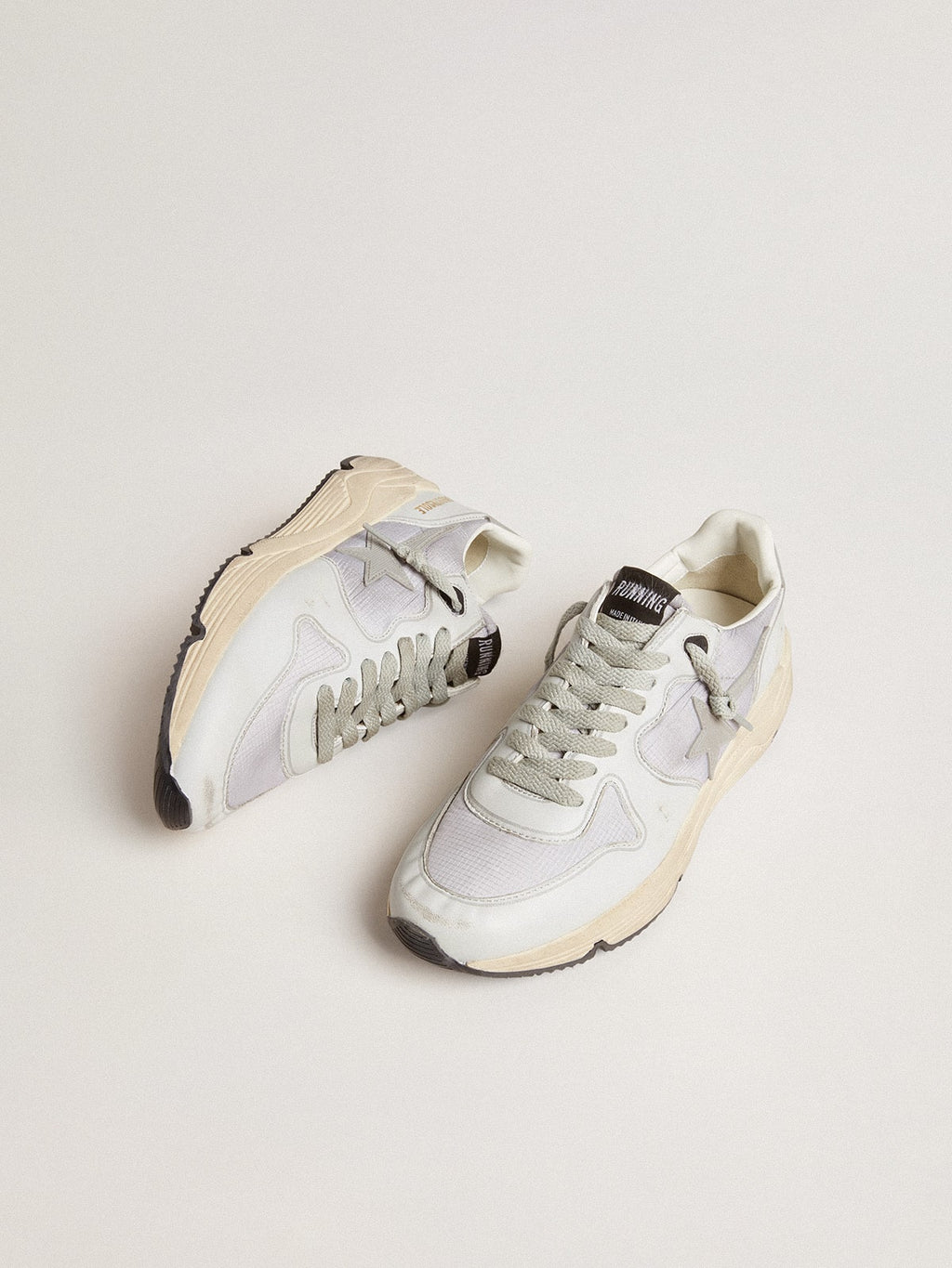 Running Sole in nylon and nappa with rubber star and leather heel tab| Golden Goose