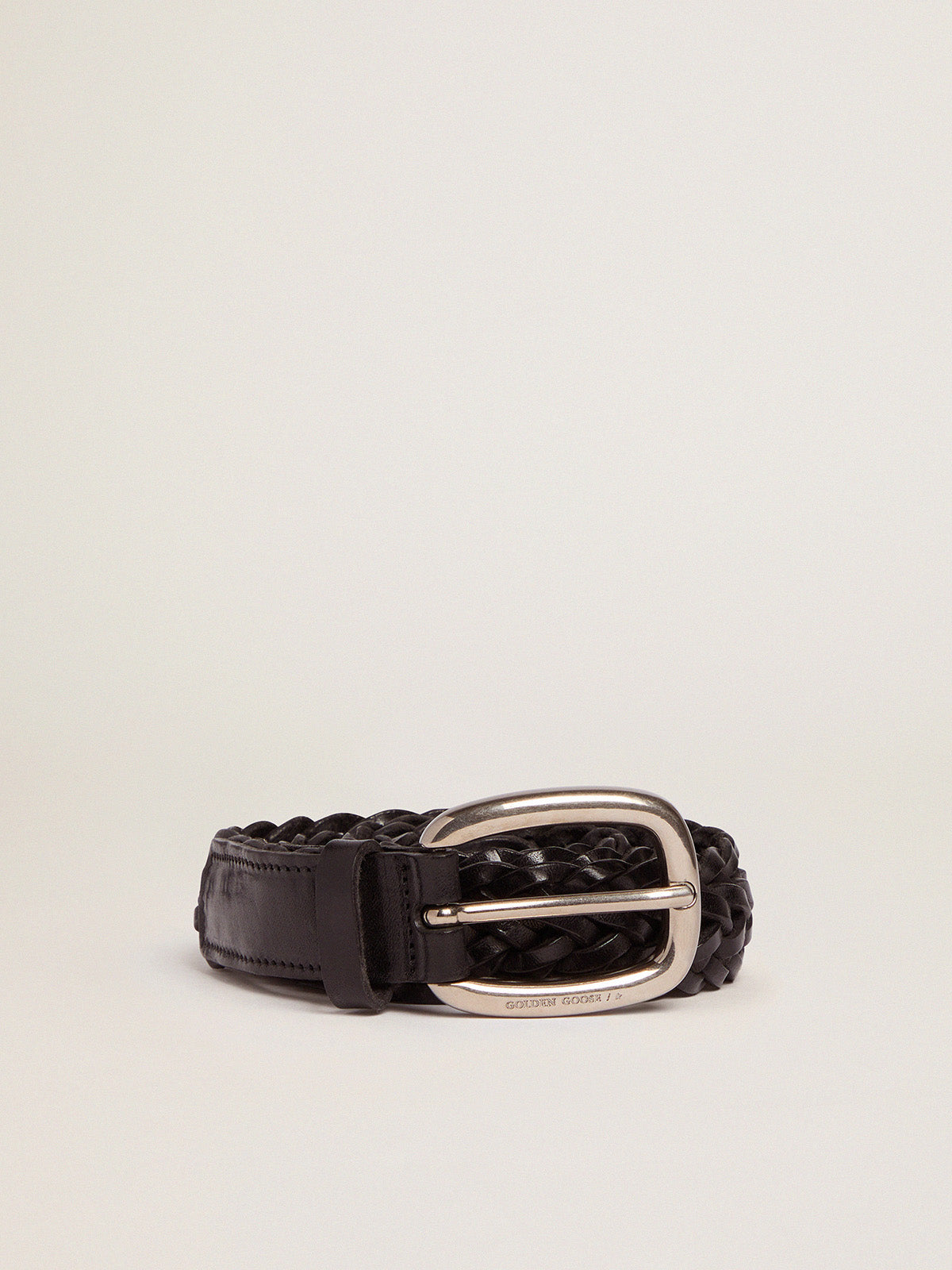 Women's black leather belt| Golden Goose