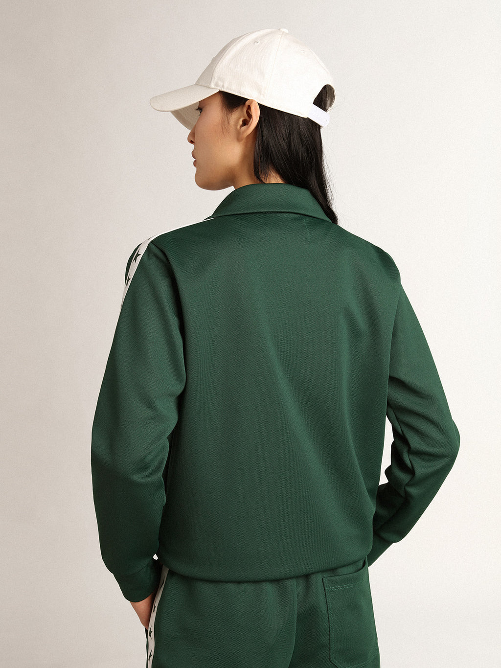 Women's bright green zipped sweatshirt| Golden Goose