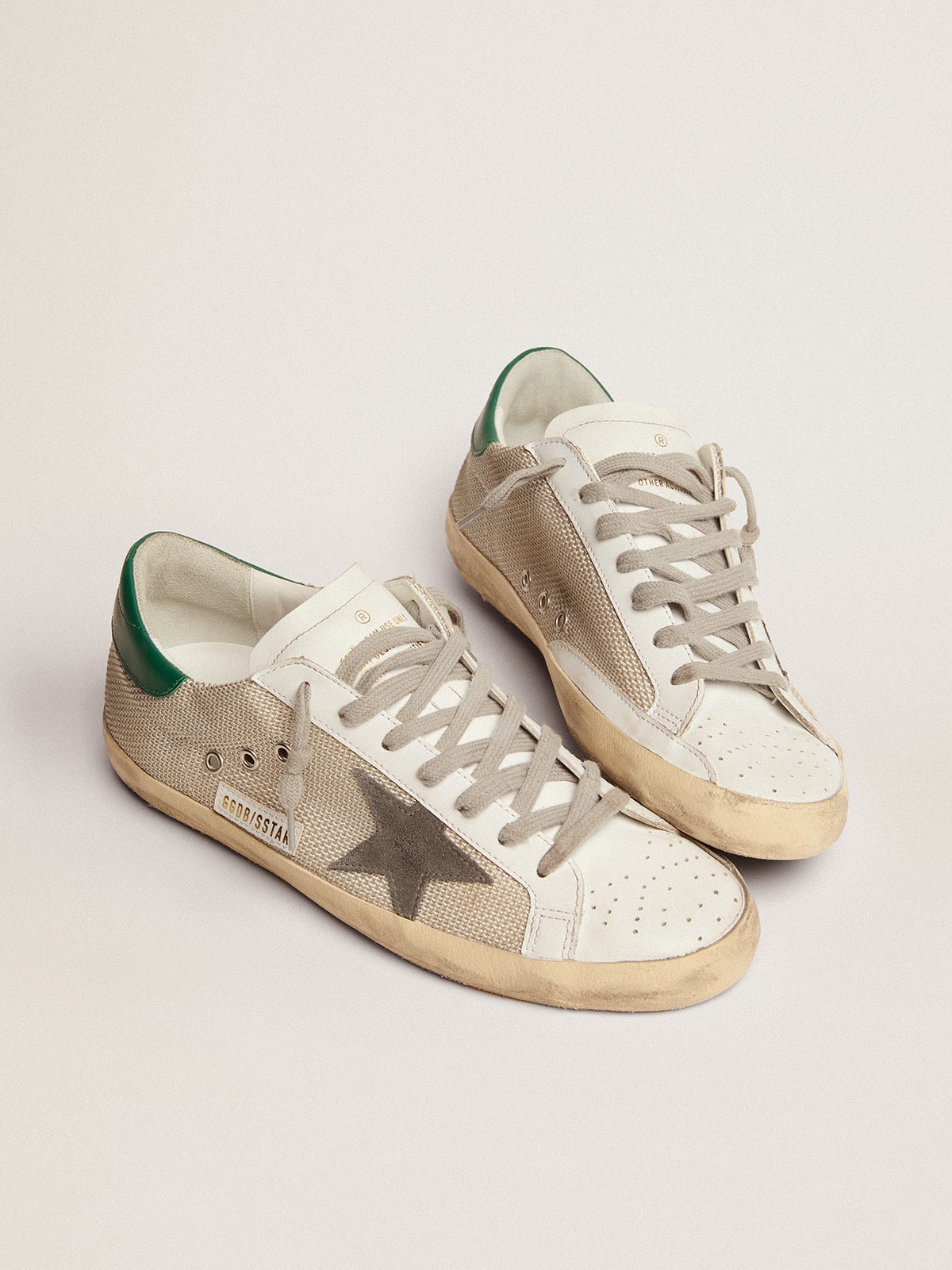Men's Super-Star in light silver mesh with gray star| Golden Goose