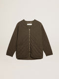 Olive-green quilted jacket| Golden Goose