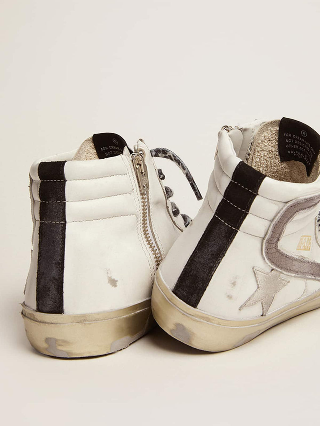 Women's Slide with star in white suede and leather flash| Golden Goose