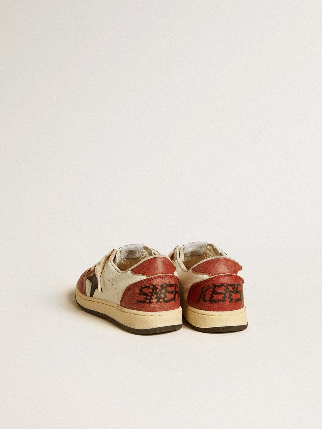 Ball Star Junior in nappa with black star and red leather inserts| Golden Goose