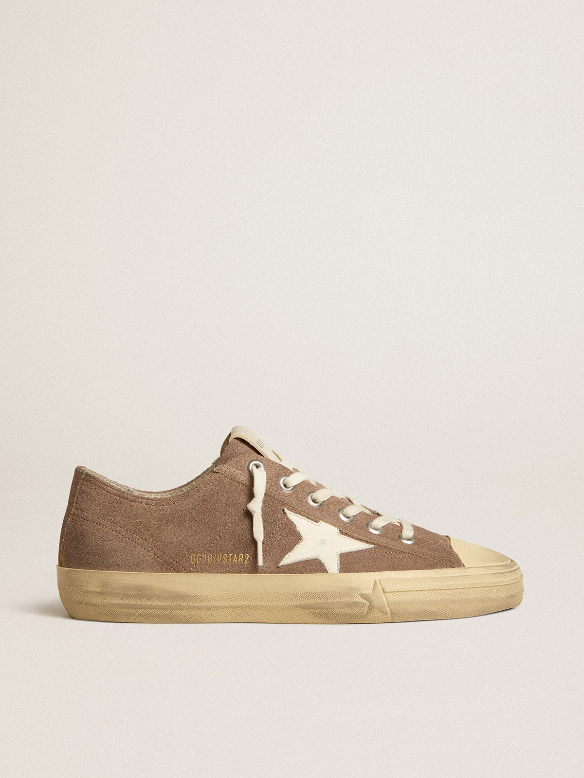 V-Star in dove-gray suede with white nappa leather star| Golden Goose