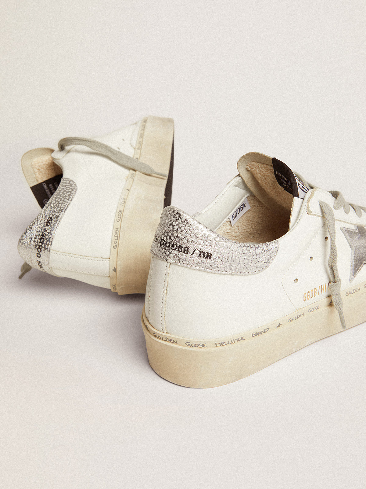 Women's Hi Star sneakers with silver heel tab| Golden Goose