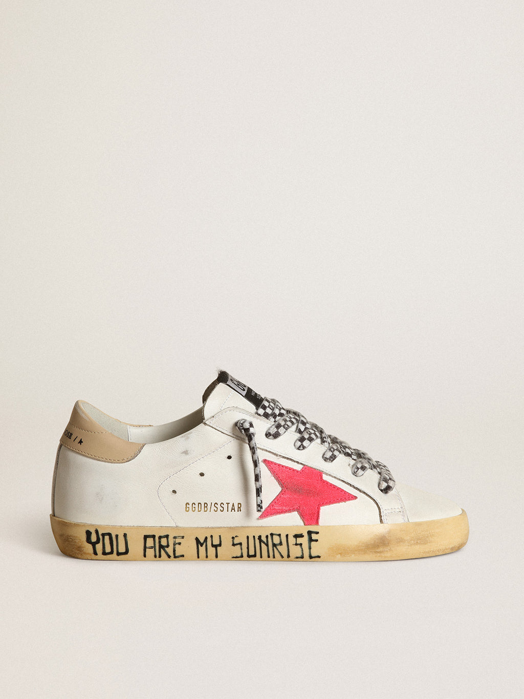 Super-Star with lobster suede star and sand leather heel tab| Golden Goose