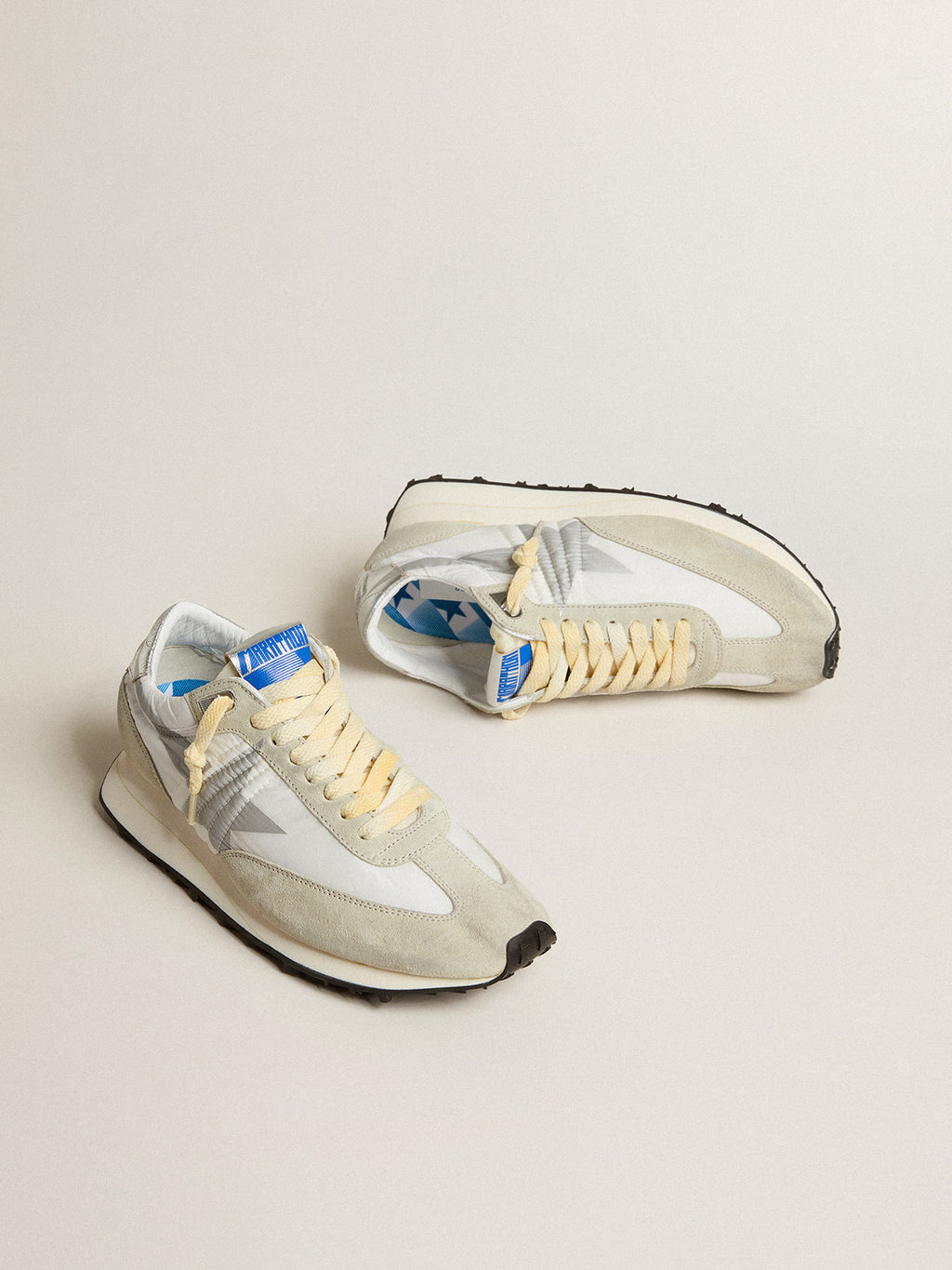 Women's Marathon with white nylon upper and silver star| Golden Goose