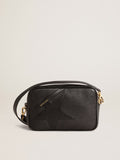 Star Bag in black leather with tone-on-tone star| Golden Goose