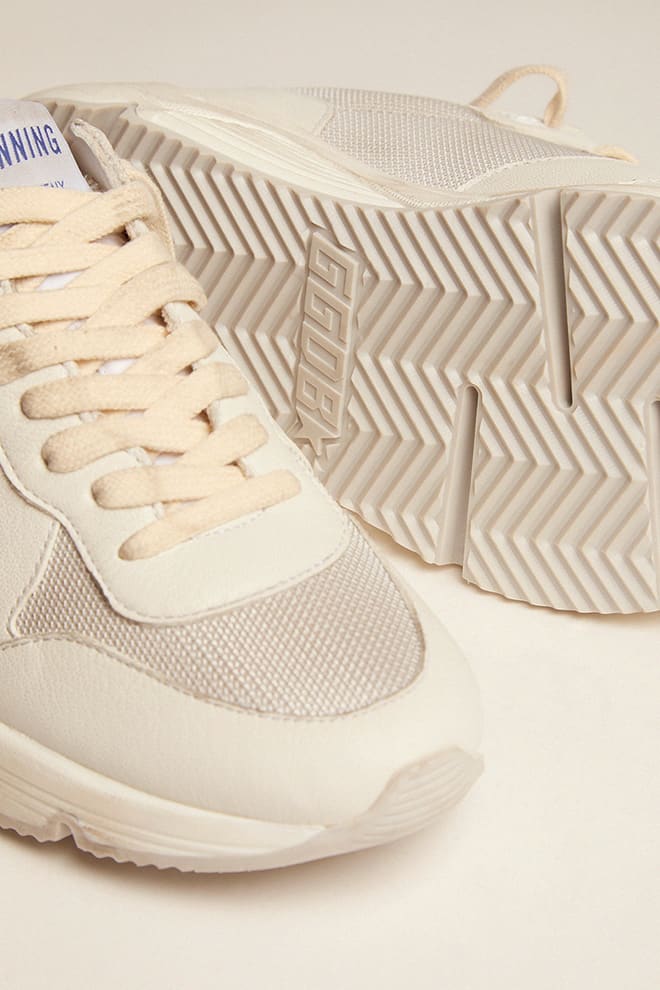 Running Sole in nappa and mesh with platinum leather star and heel tab| Golden Goose
