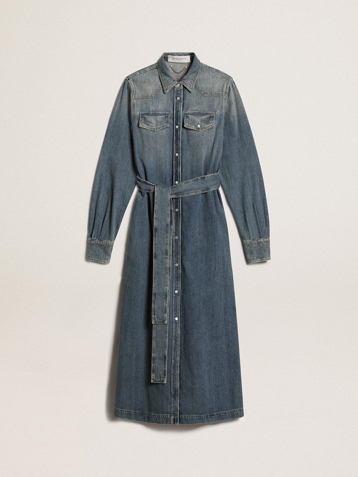 Women's denim shirt dress| Golden Goose