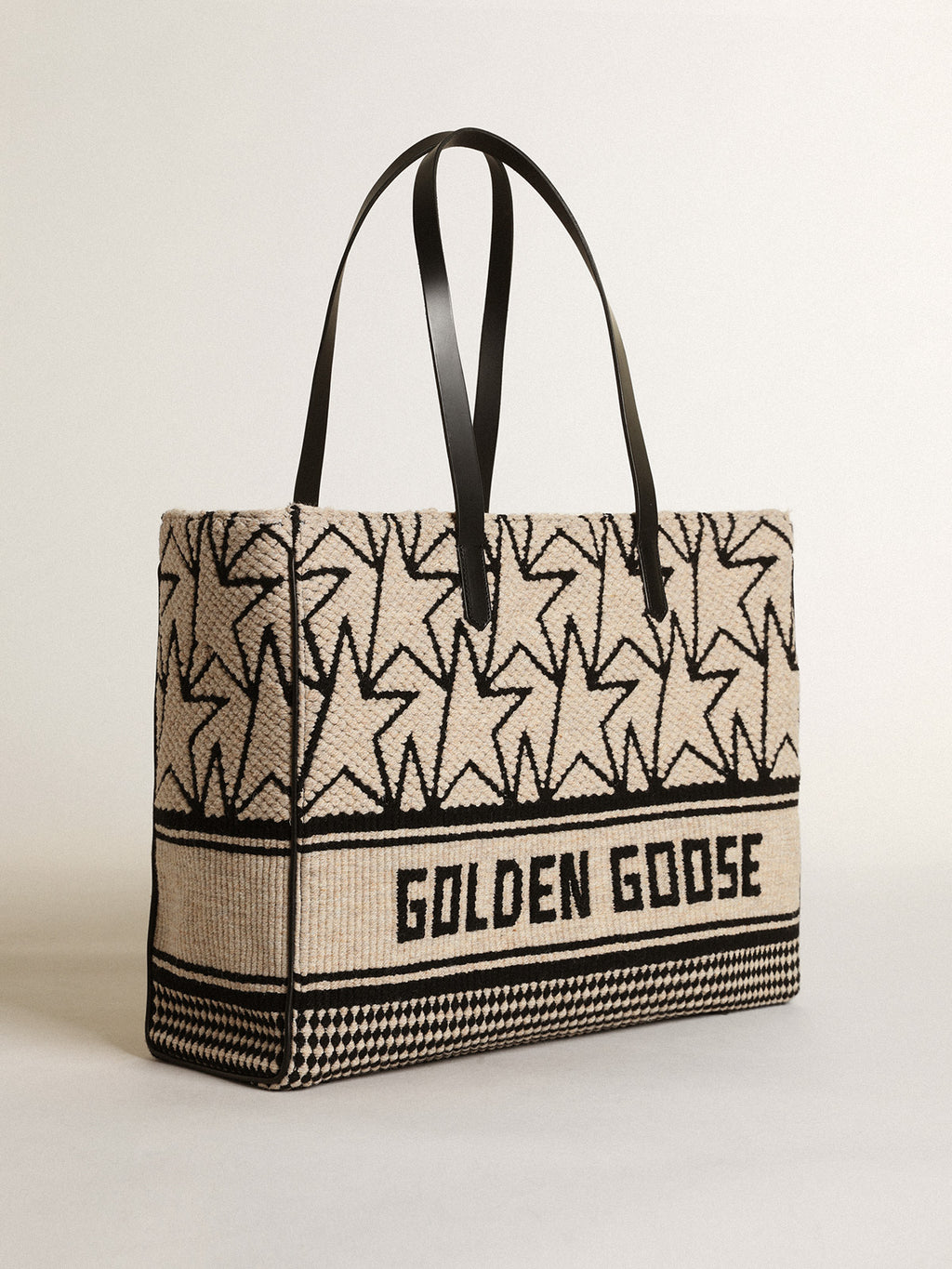 Women's California Bag East-West in milk-white jacquard wool| Golden Goose