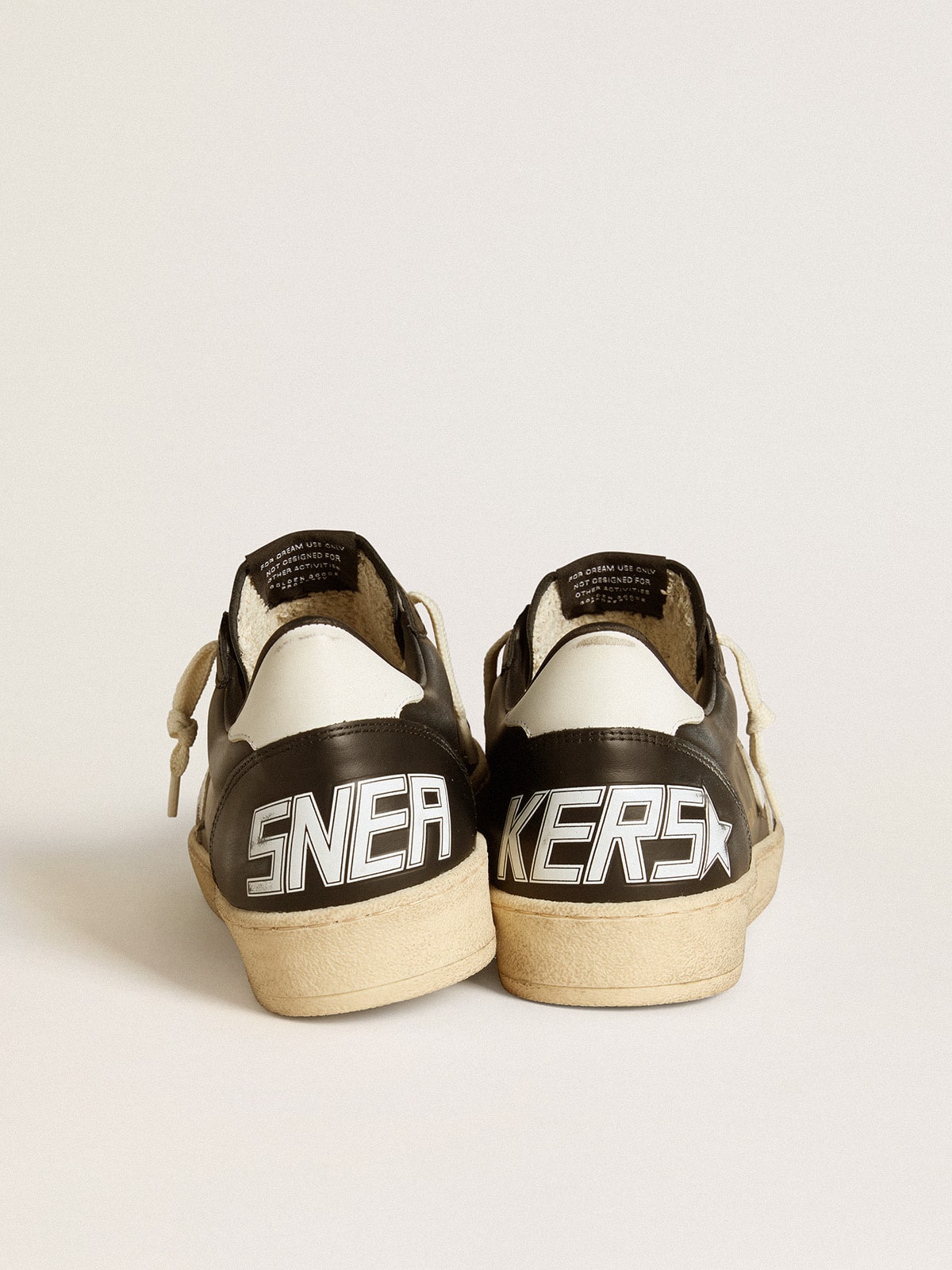 Men's Ball Star in black nappa with white leather star and heel tab| Golden Goose