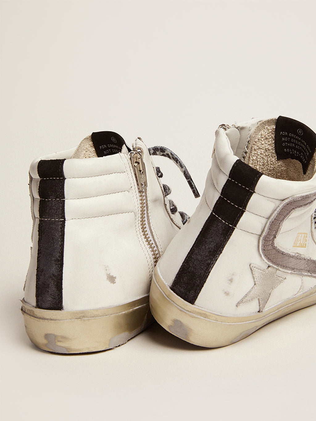 Women's Slide with star in white suede and leather flash| Golden Goose