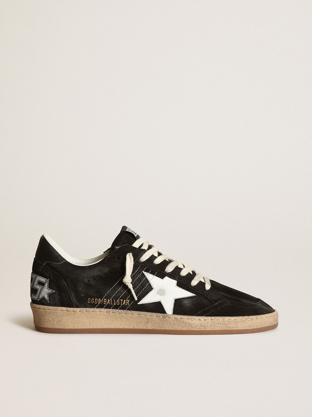 Women's Ball Star in black suede with white leather star| Golden Goose