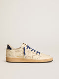 Ball Star LTD with embroidered star and blue patent leather heel tab| Golden Goose