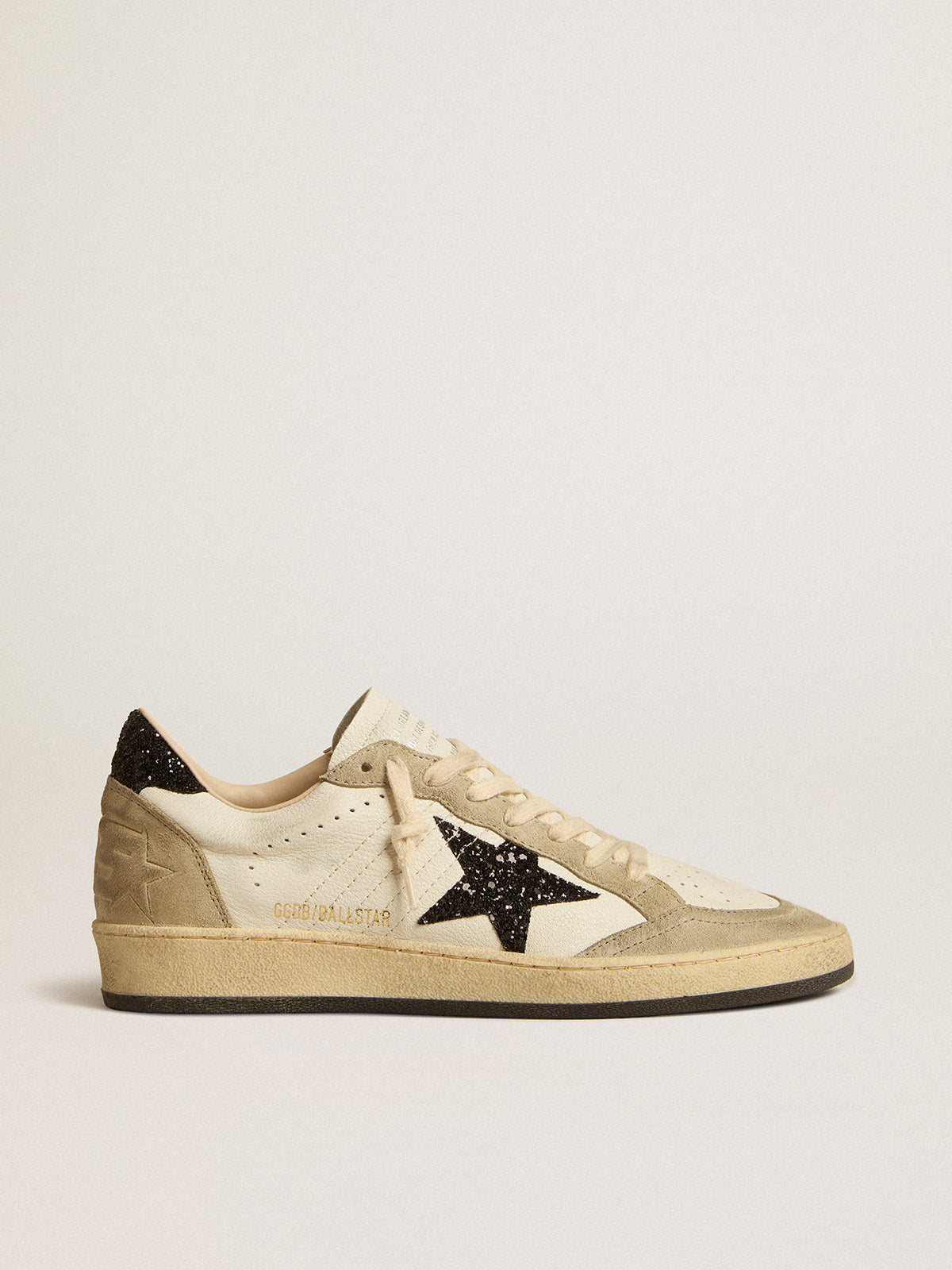 Ball Star in nappa and suede with black glitter star and heel tab| Golden Goose