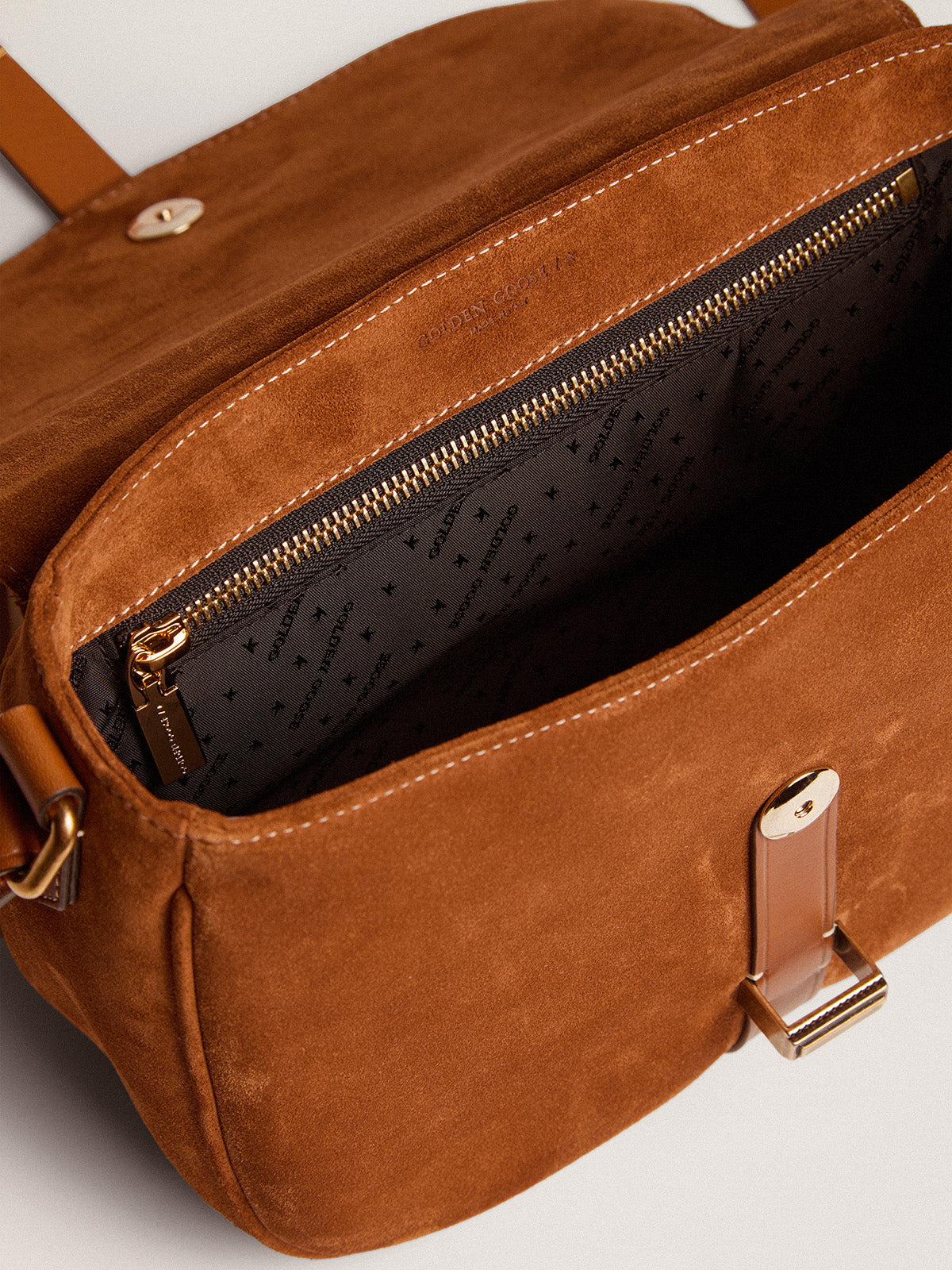 Women's medium Rodeo Bag in rum-colored suede| Golden Goose