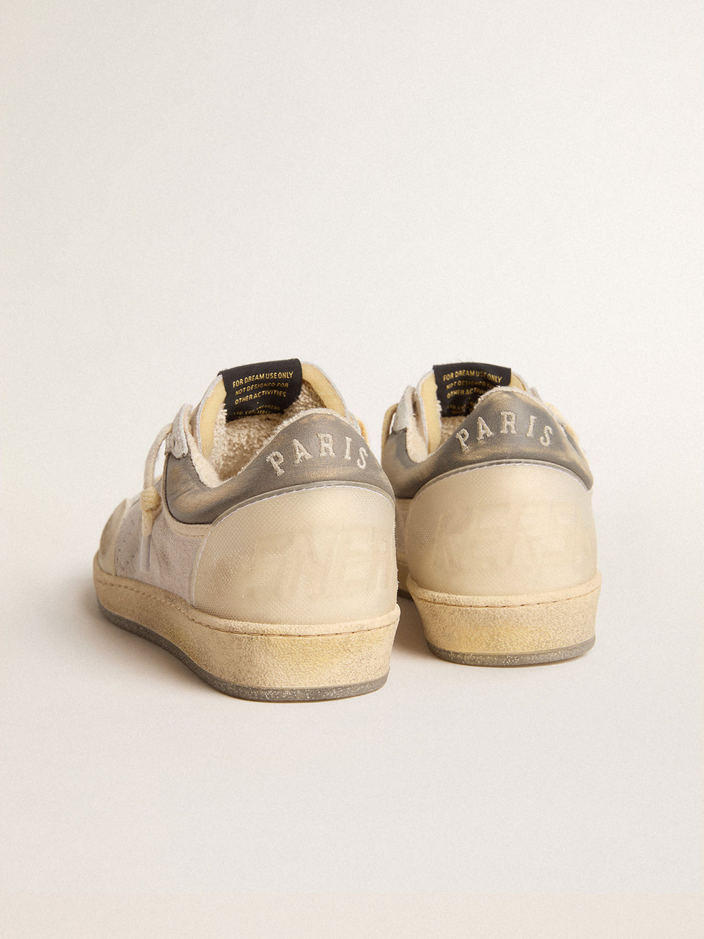 Men's Ball Star Pro in optical white leather with rubber inserts| Golden Goose