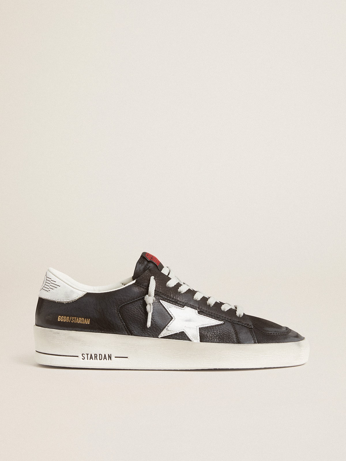 Stardan in black nubuck and mesh with gray leather star and heel tab| Golden Goose