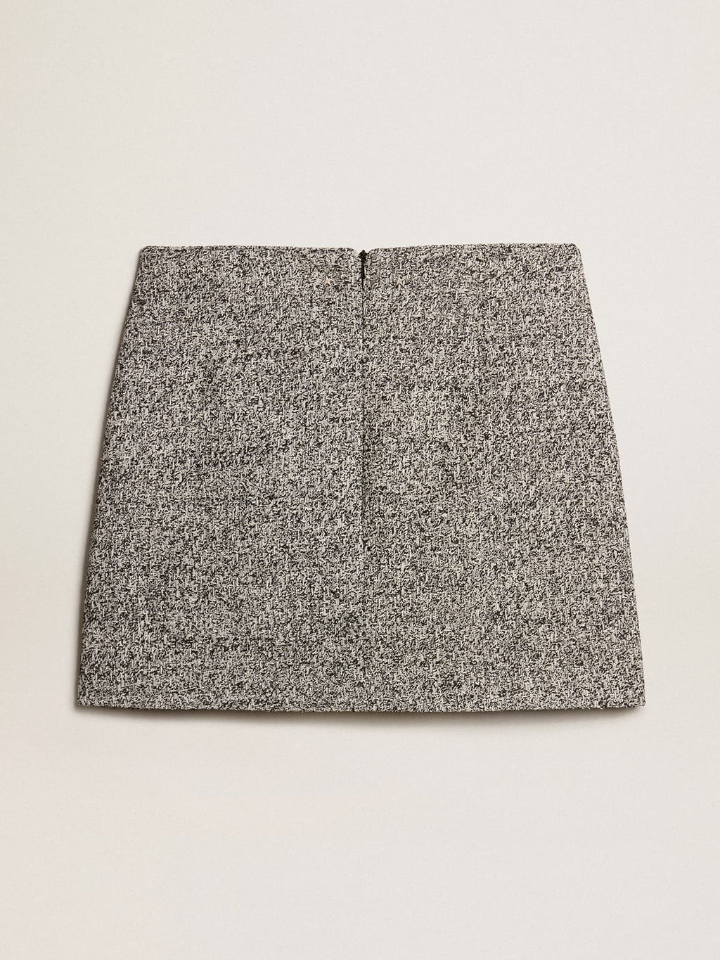 Miniskirt in black and white bouclé cotton| Golden Goose
