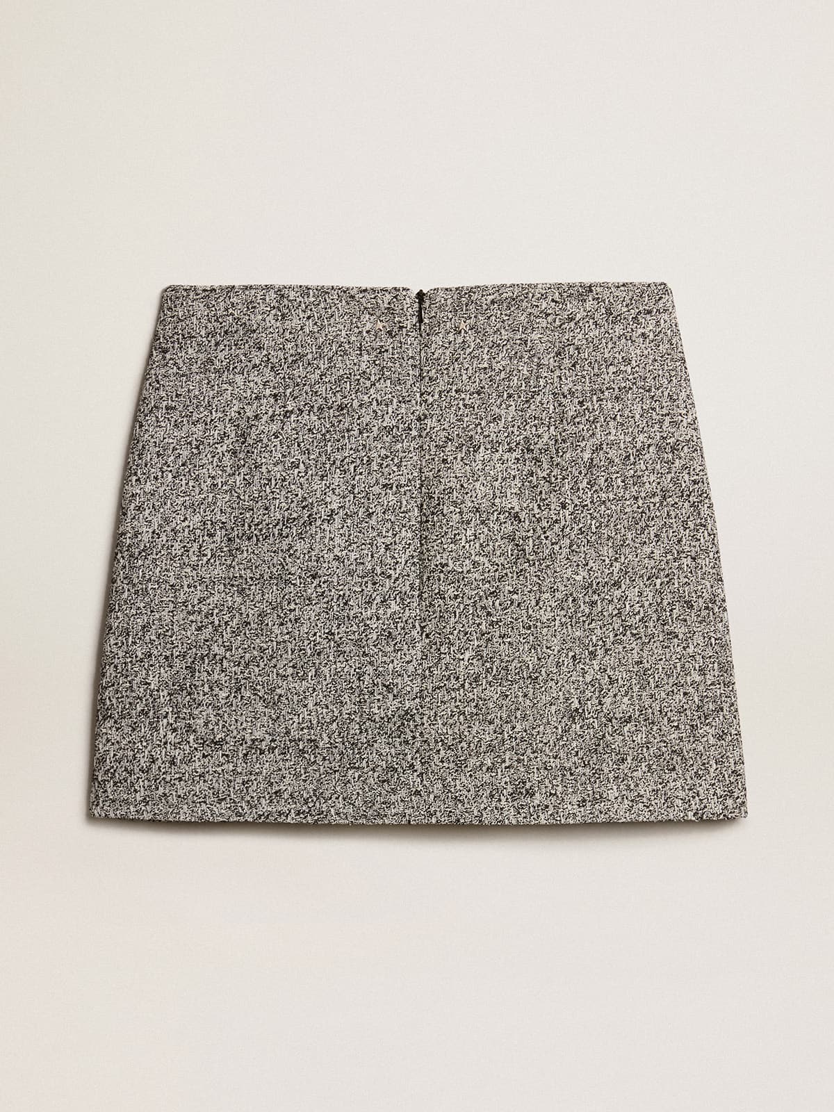 Miniskirt in black and white bouclé cotton| Golden Goose
