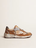 Men's Dad-Star in tobacco-colored mesh and suede with white star| Golden Goose