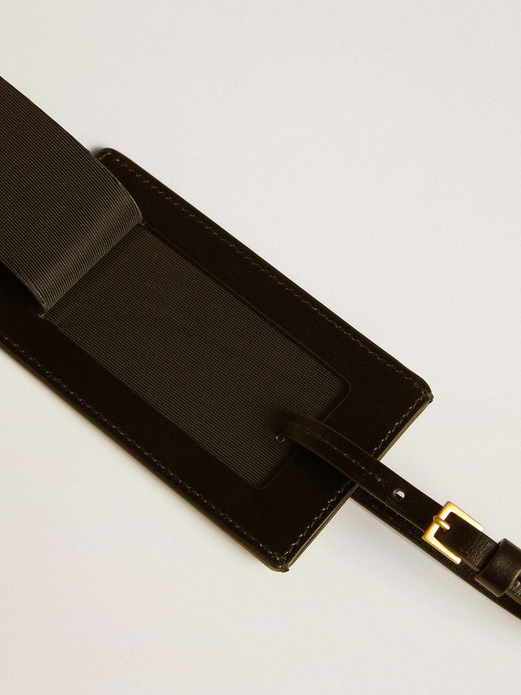 Black luggage tag| Golden Goose