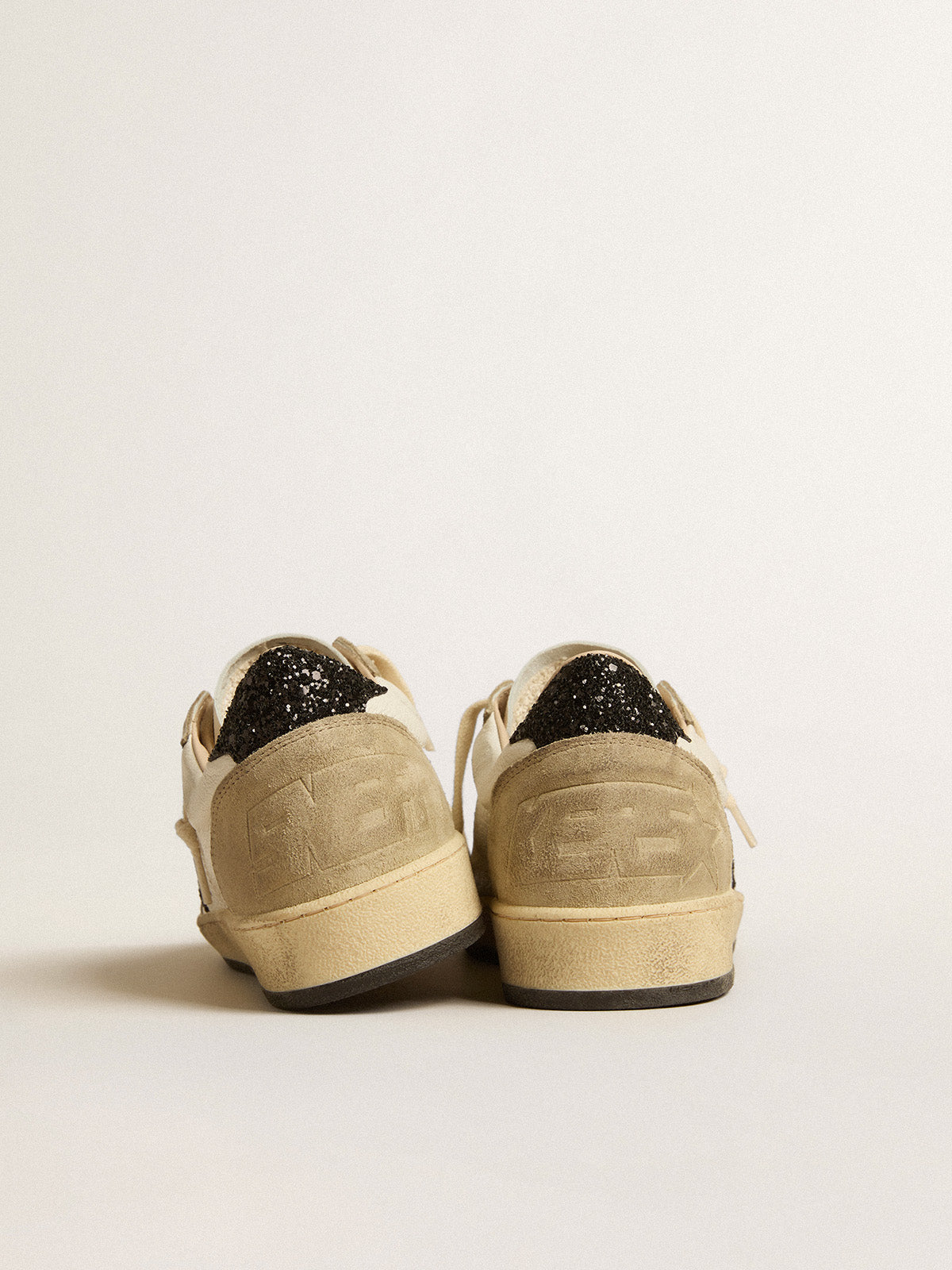 Ball Star in nappa and suede with black glitter star and heel tab| Golden Goose