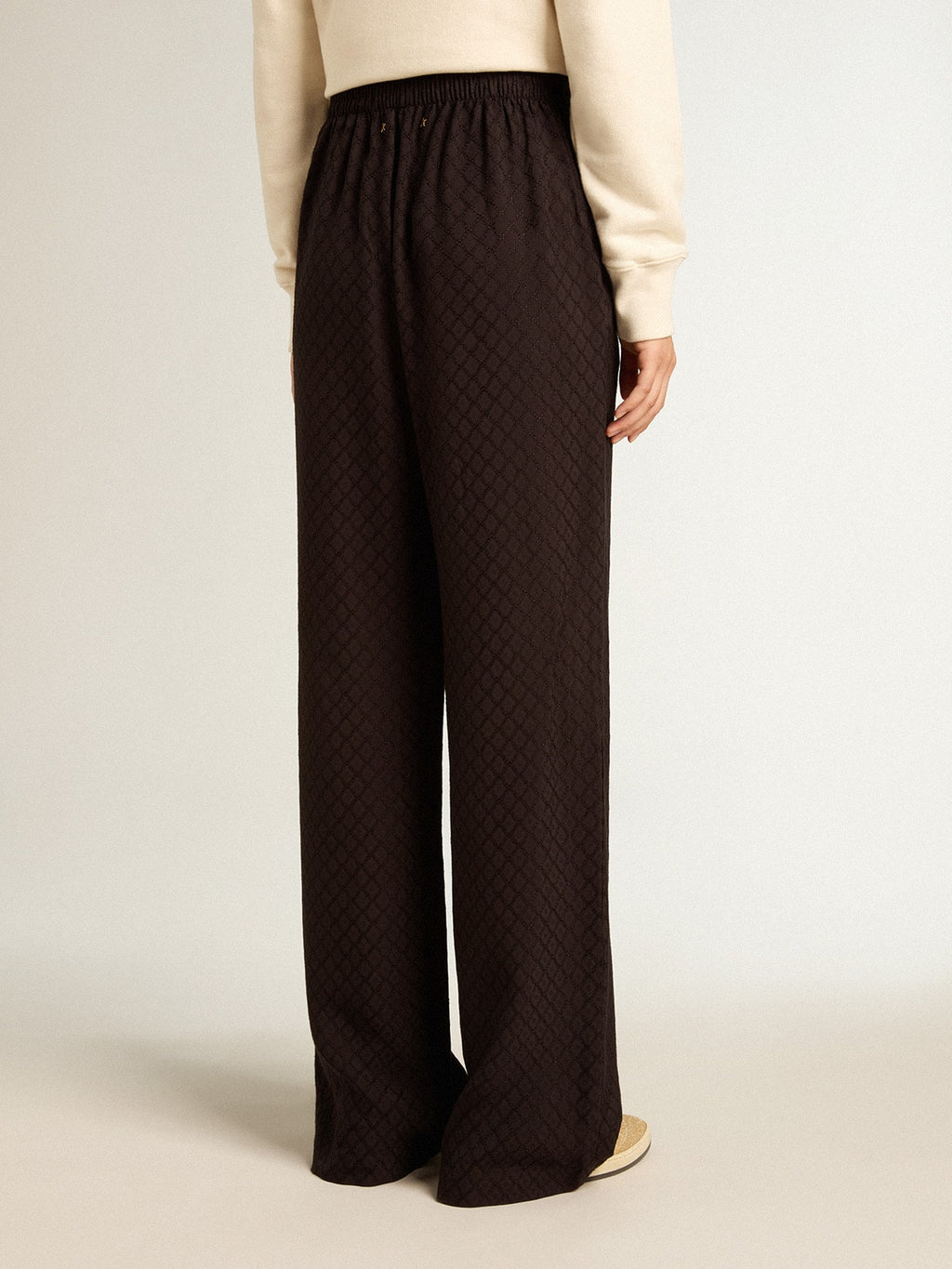 Women's black viscose joggers