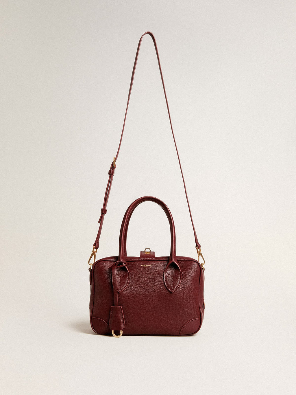 Vita Bag in burgundy sheepskin leather with gold details| Golden Goose
