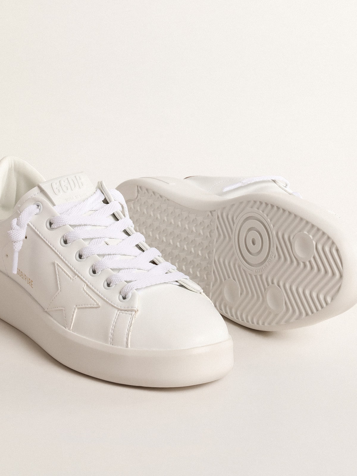 Women's bio-based Purestar with bronze metallic leather heel tab| Golden Goose