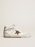 Women's Mid Star LTD in white nylon with leopard print pony skin star| Golden Goose