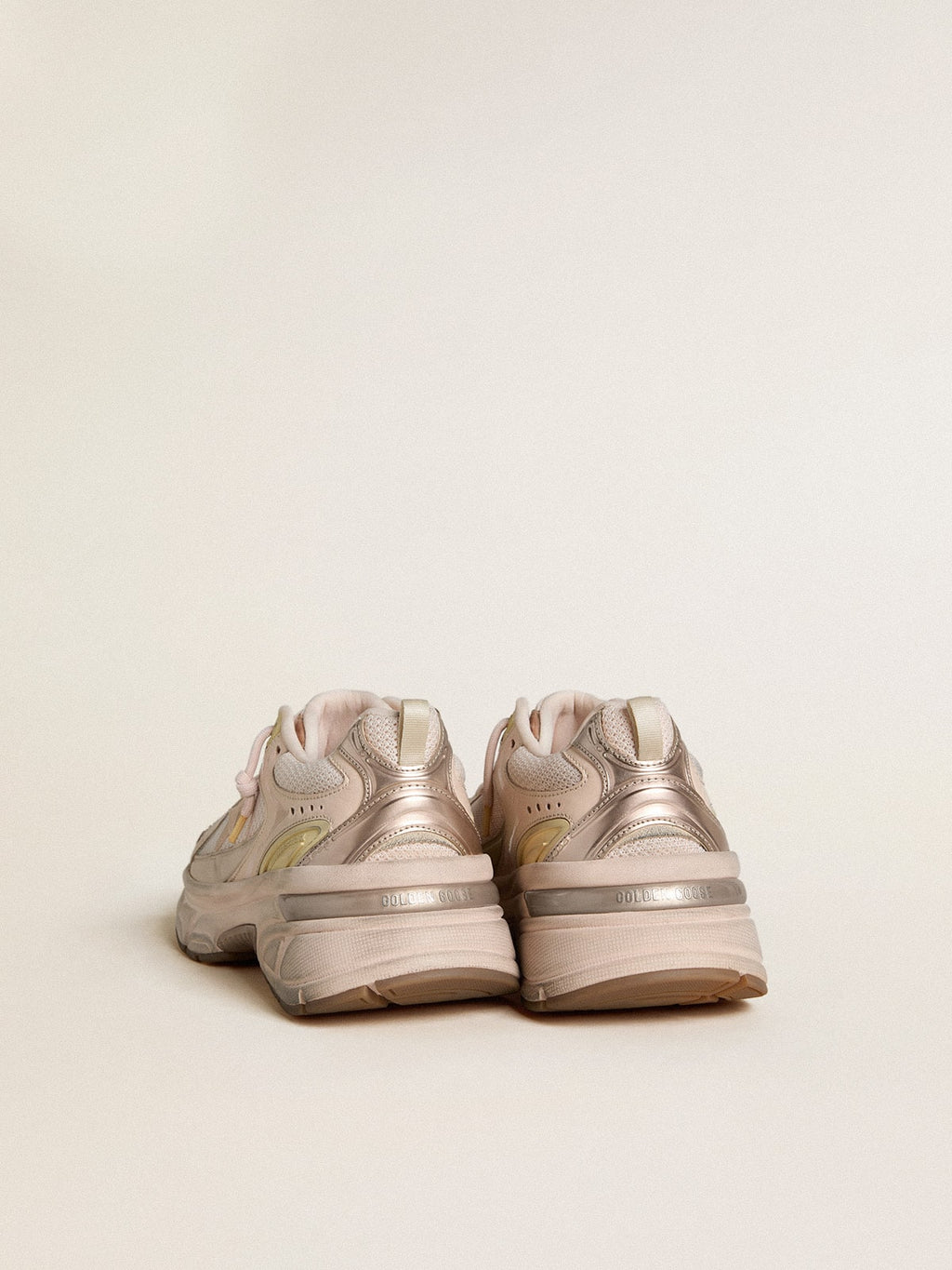 Men's Lightstar with pink leather and mesh upper and pink star| Golden Goose