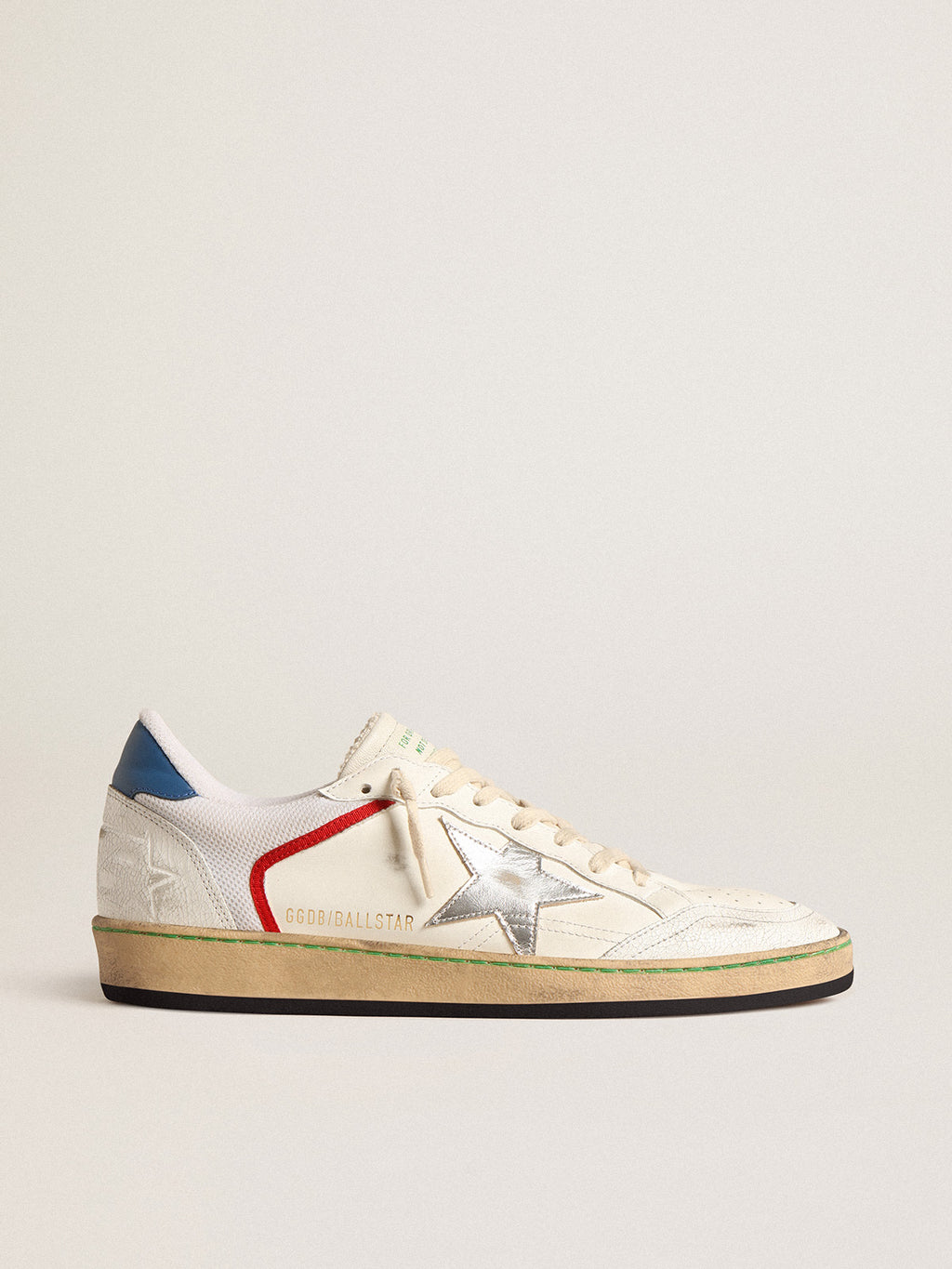 Ball Star in nappa and mesh with silver metallic leather star| Golden Goose