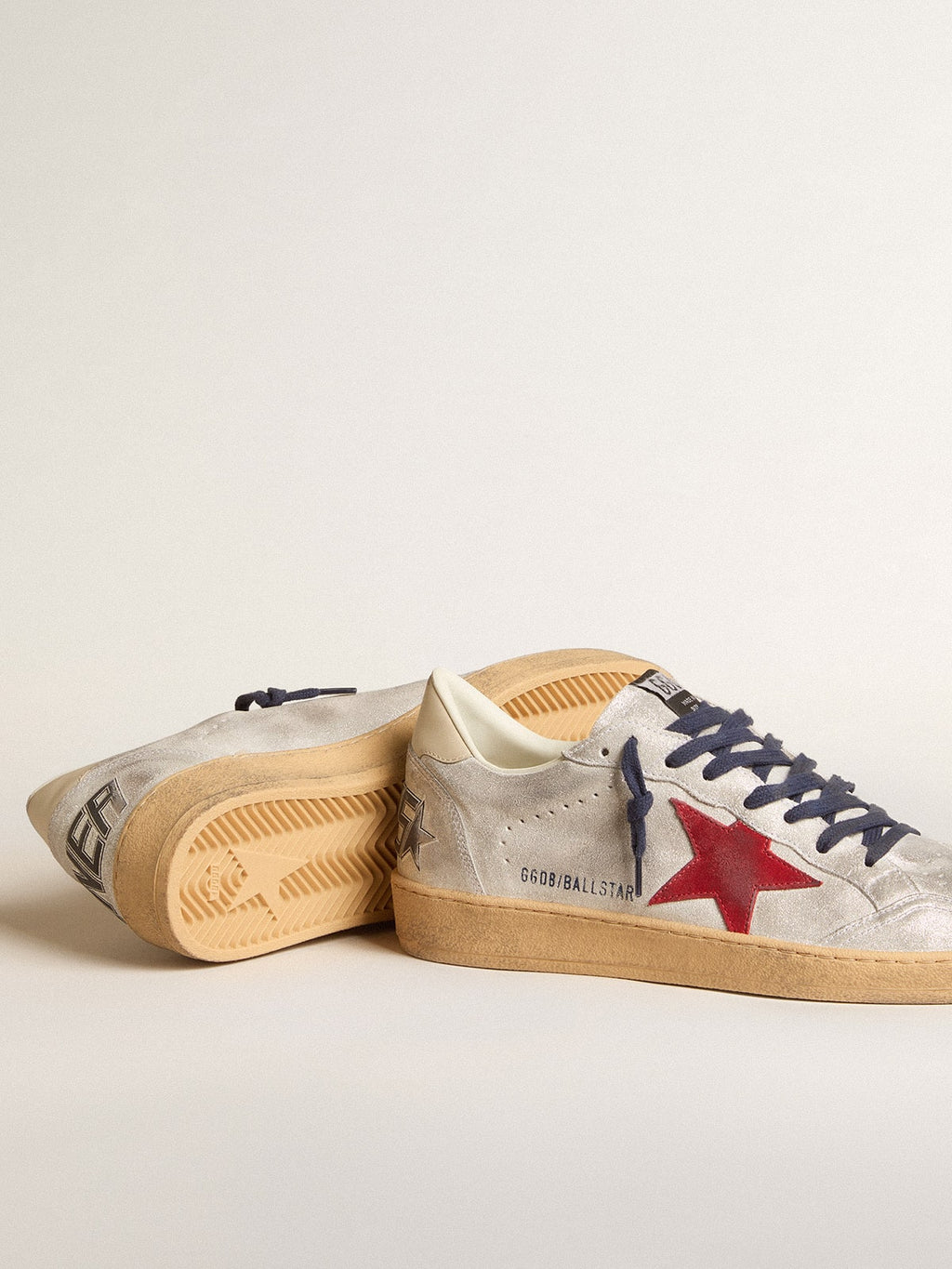 Ball Star in metallic suede with suede star and leather heel tab| Golden Goose