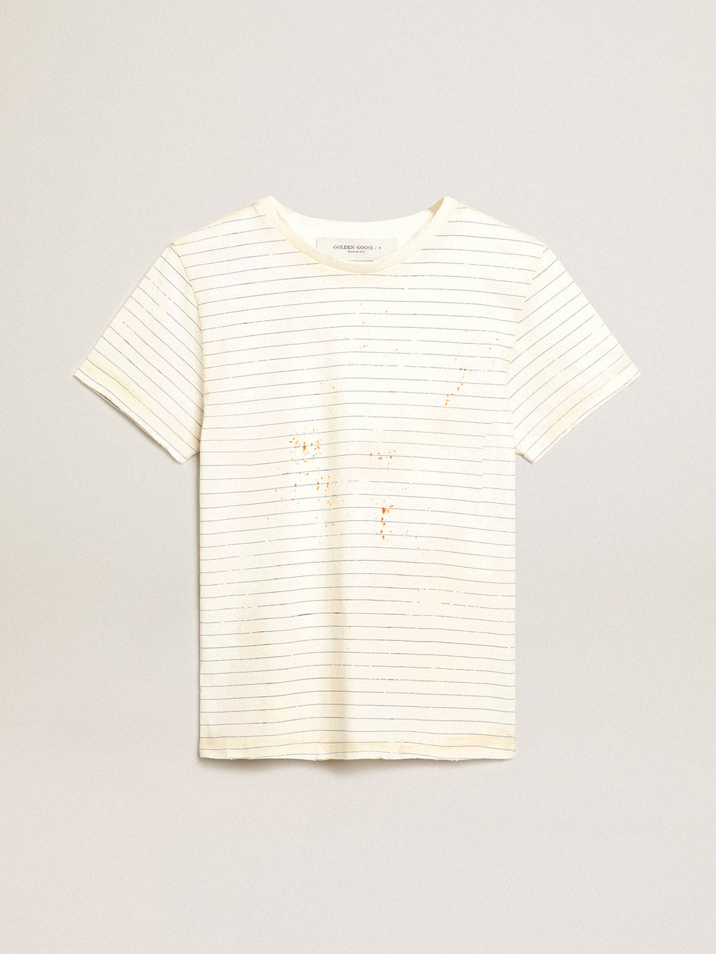 White T-shirt with vintage notebook effect| Golden Goose