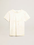 White T-shirt with vintage notebook effect| Golden Goose