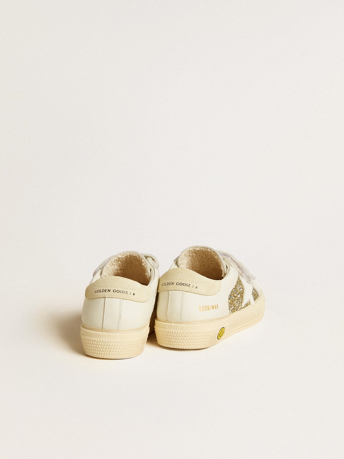 May School Young in glitter with leather star and suede heel tab| Golden Goose