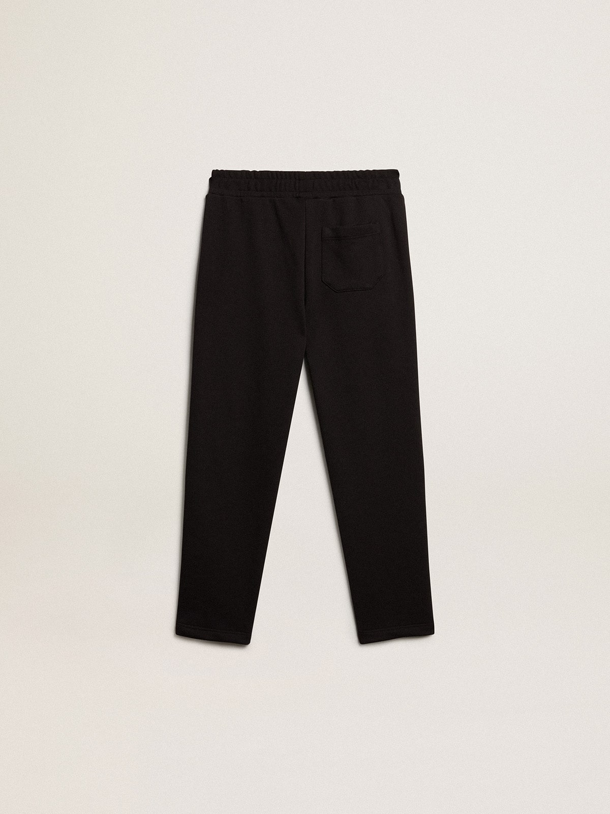 Boys' black joggers with white stars| Golden Goose