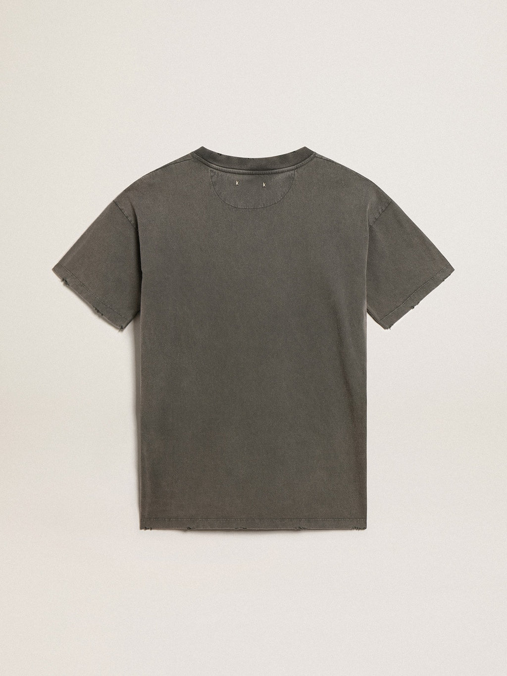 Women's gray T-shirt dress with distressed treatment| Golden Goose